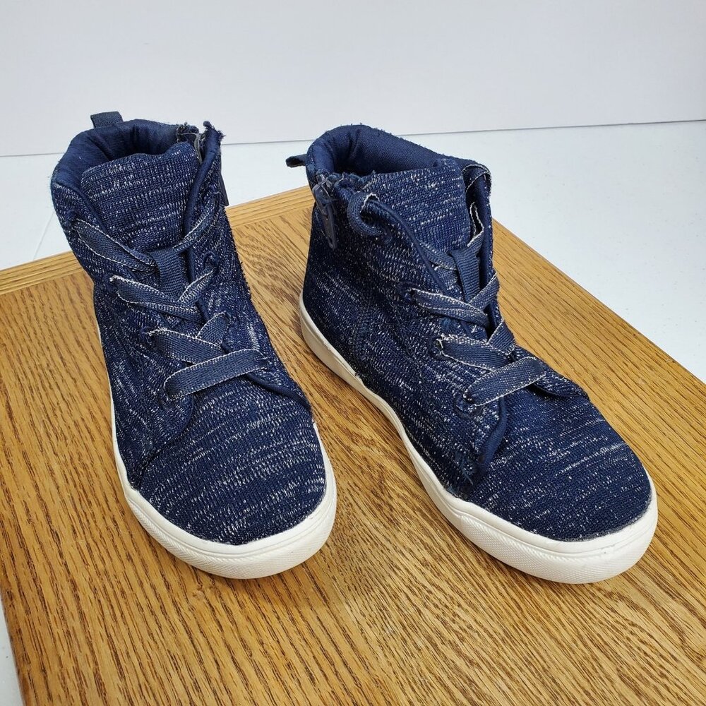 Cat & Jack Shoes Youth Size 13 Blue High Top Casual Sneakers Zip Lace Up
